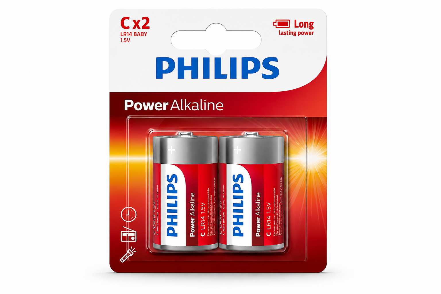 Philips LR14 C Alkaline Batterier - 2 pk