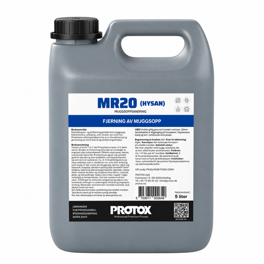 Mugg- og luktfjerner MR20 (Hysan) - 5 Liter