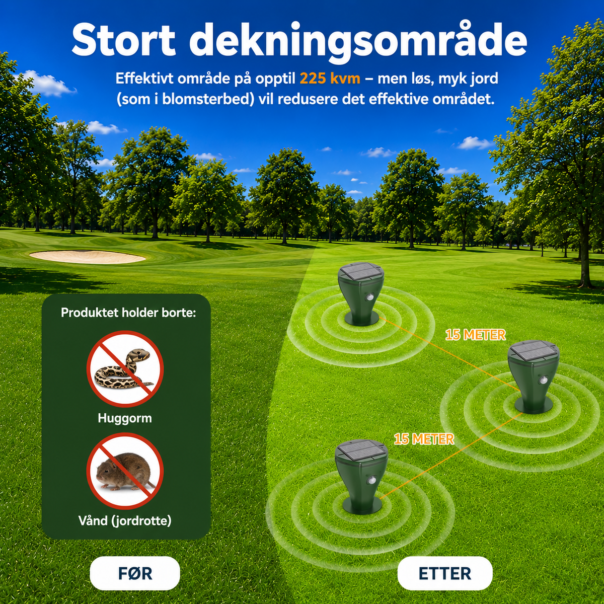 Vånd- og huggorm skremmer med solcelle