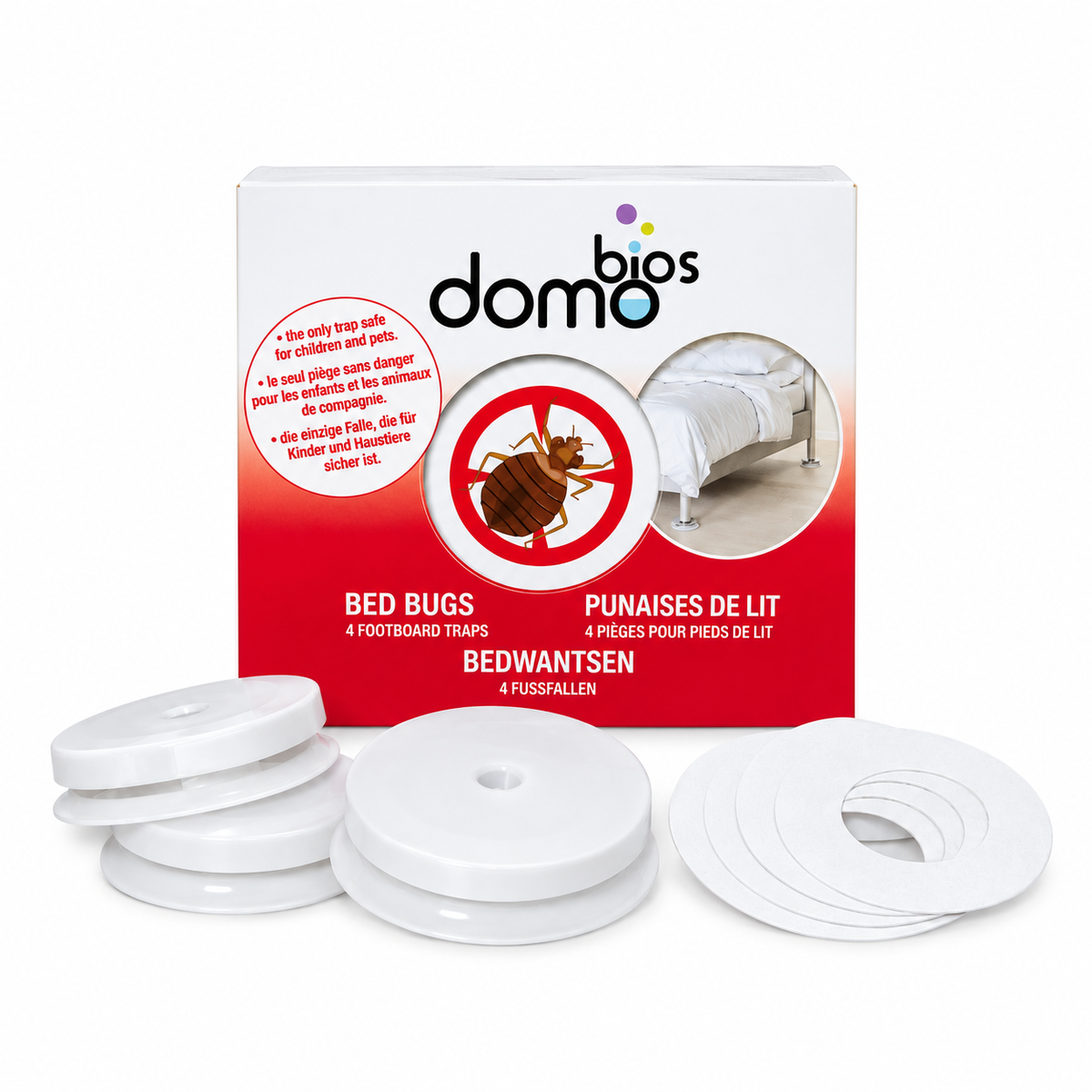 Veggedyrfelle til sengebein Domobios - 4 pk